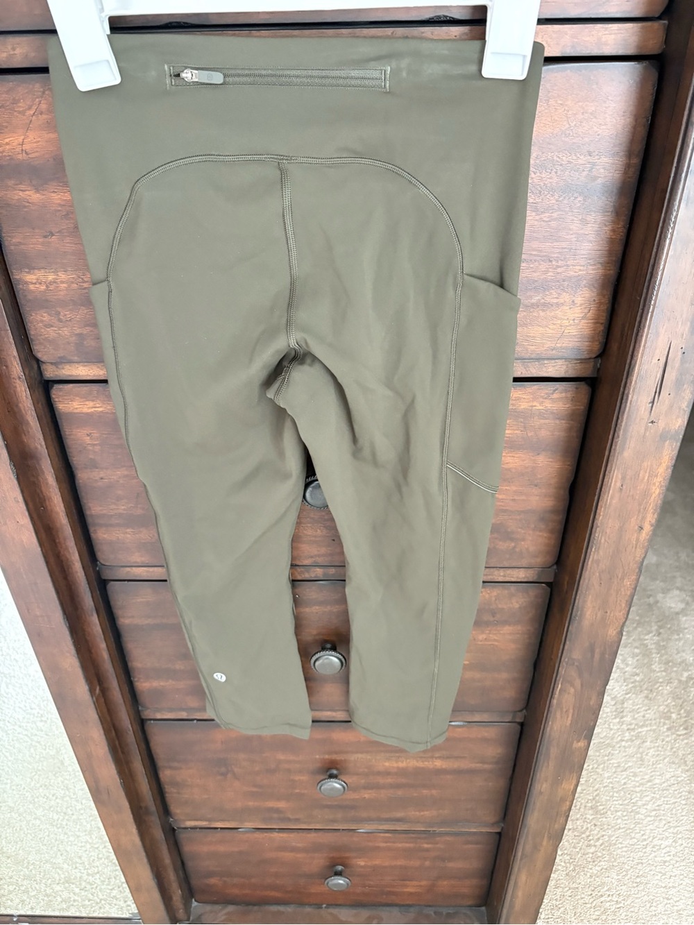 Lululemon -Olive Green High-Waist Athletic Capris